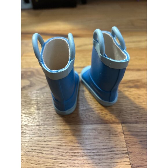 American Doll Blue & Grey Toddler Rain Boots With Pull Handles - Picture 3 of 4